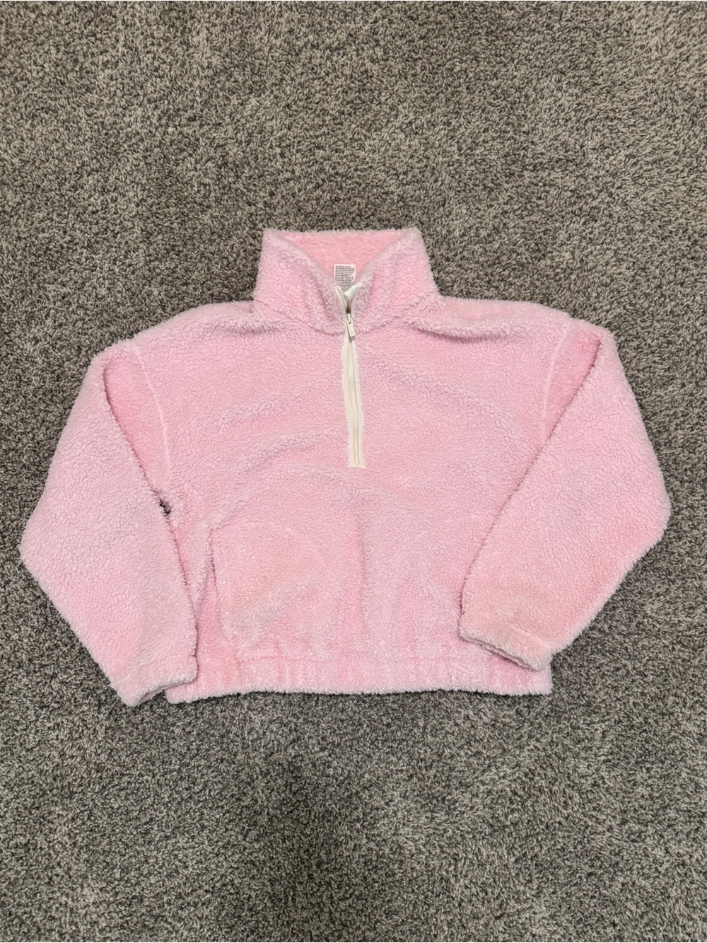 Cozy Pink Sherpa Quarter-Zip Pullover